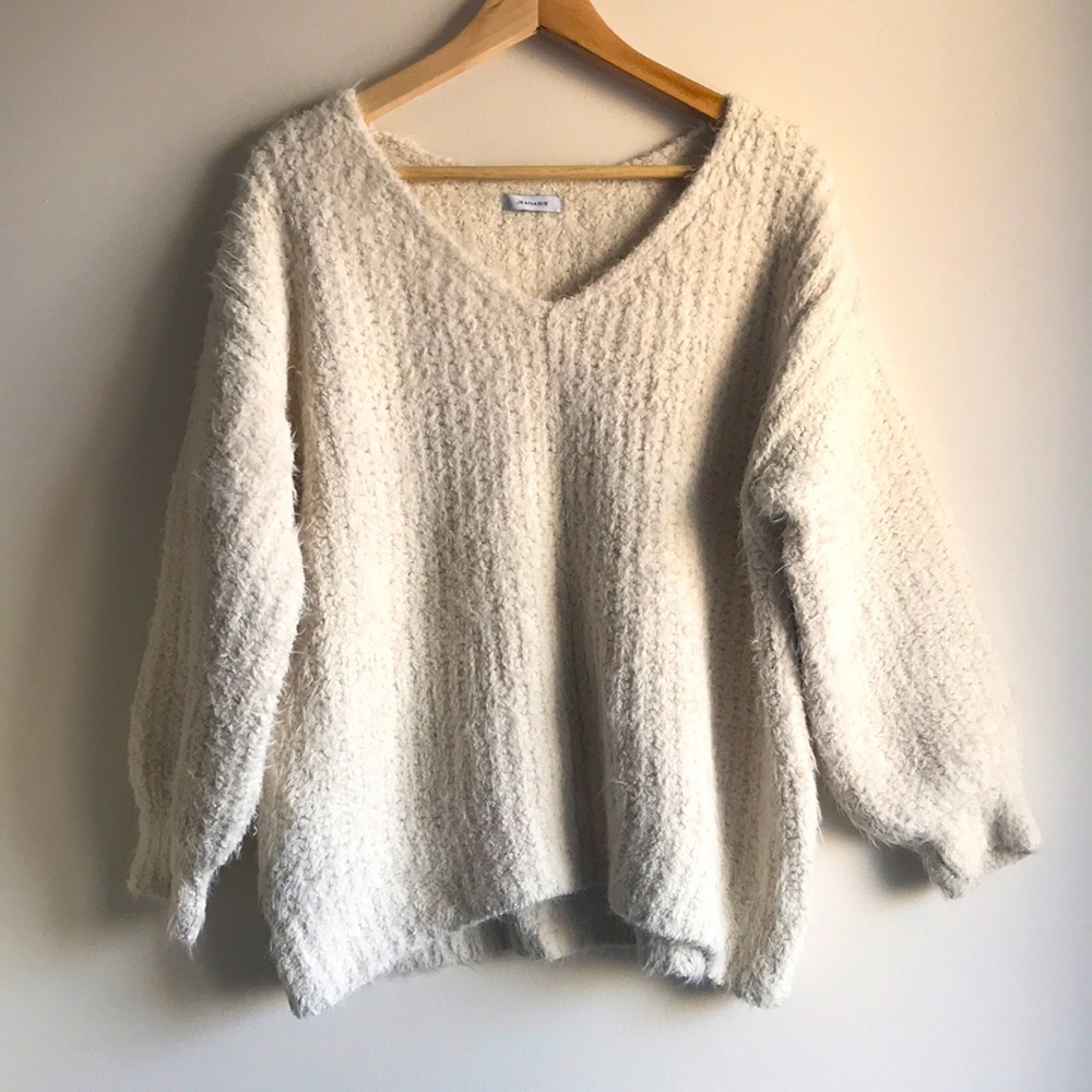 Stunning fuzzy eggshell sweater